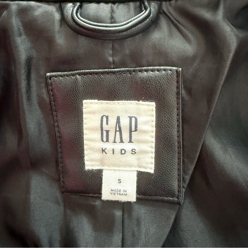 GAP Kids Girl Moto Faux Leather Jacket size small - Picture 8 of 10